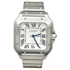 Cartier Santos WSSA0029 Ref 4075 Medium Edelstahl Box Papier