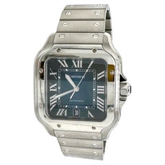 Cartier Santos WSSA0030 Blue Dial Steel Watch
