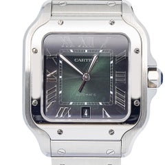 Cartier Santos WSSA0062 MINT 2026 Complete Stainless Green Dial Watch 39.8mm