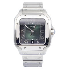 Cartier Santos WSSA0062 MINT 2026 Complete Stainless Green Dial Watch 39.8mm