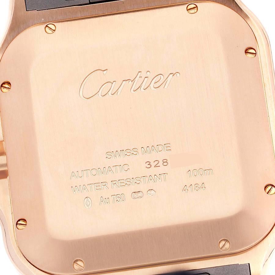Cartier Santos XL Chronograph Rose Gold Mens Watch WGSA0017 Box Card In Excellent Condition In Atlanta, GA