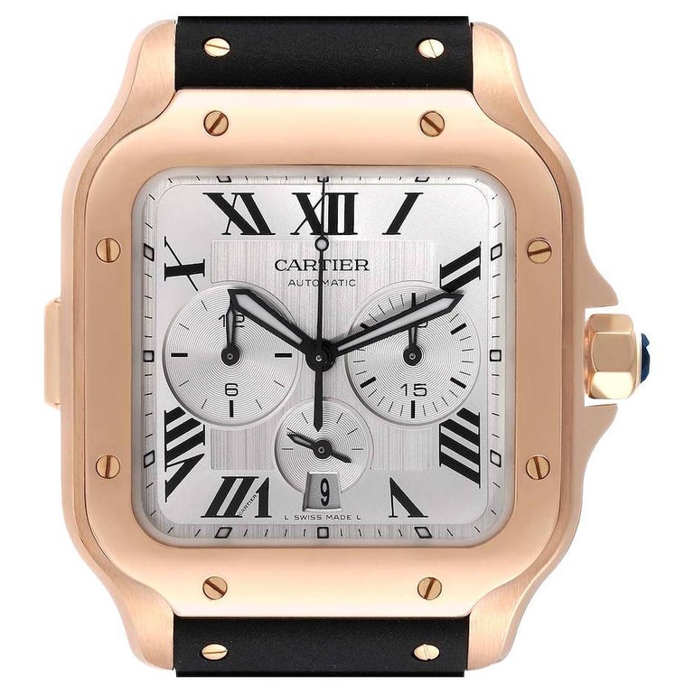 Cartier Montre Santos XL chronographe en or rose pour homme WGSA0017 avec  carte de visite sur 1stDibs