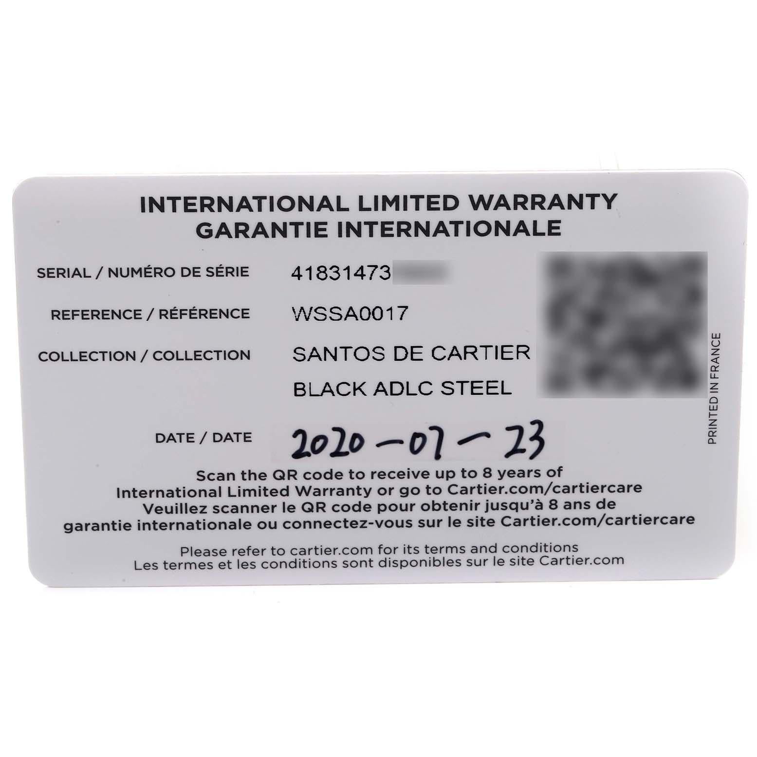 Cartier Santos XL Chronograph Steel ADLC Mens Watch WSSA0017 Card 4