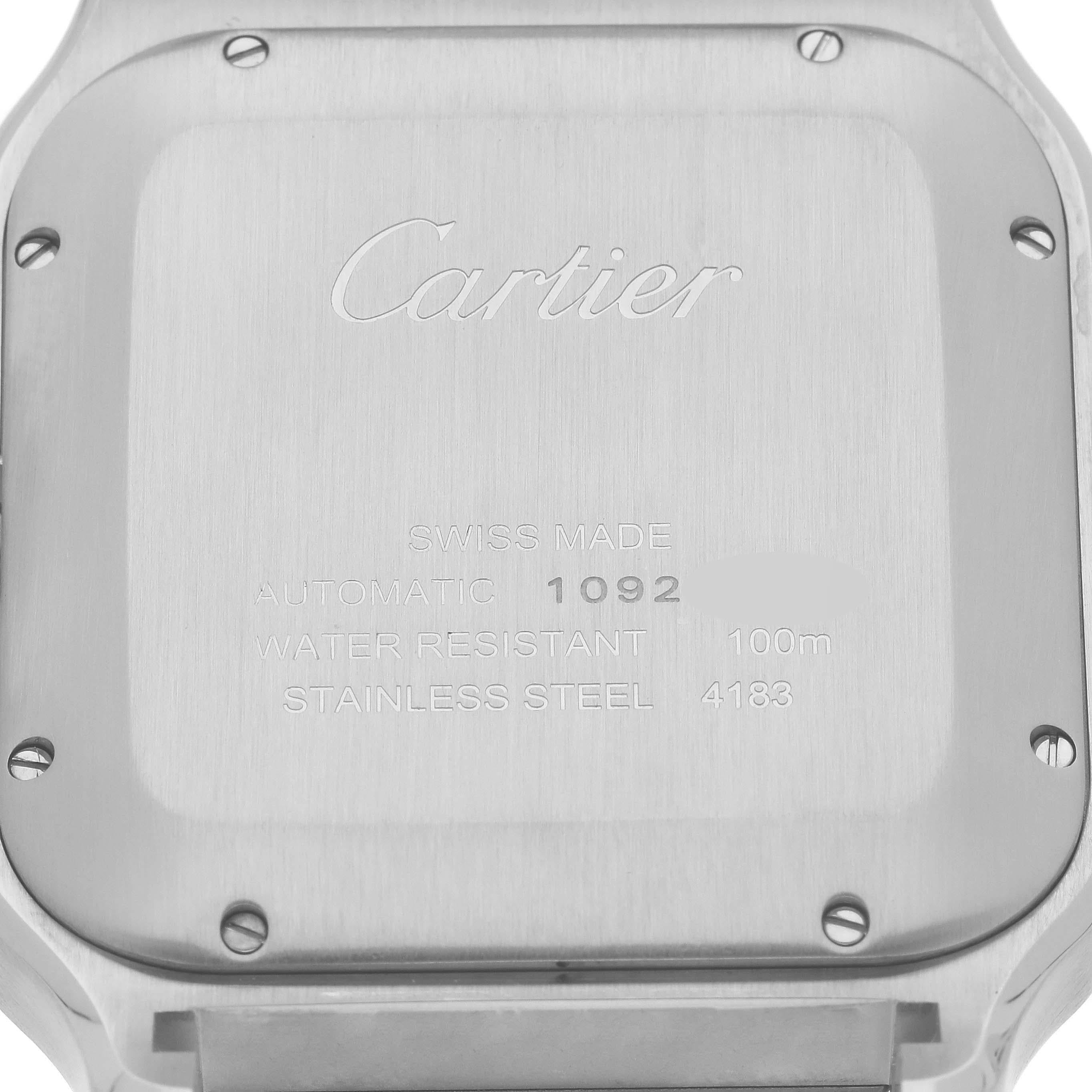 Cartier Santos XL Chronograph Steel Yellow Gold Mens Watch W2SA0008 Box Card 1