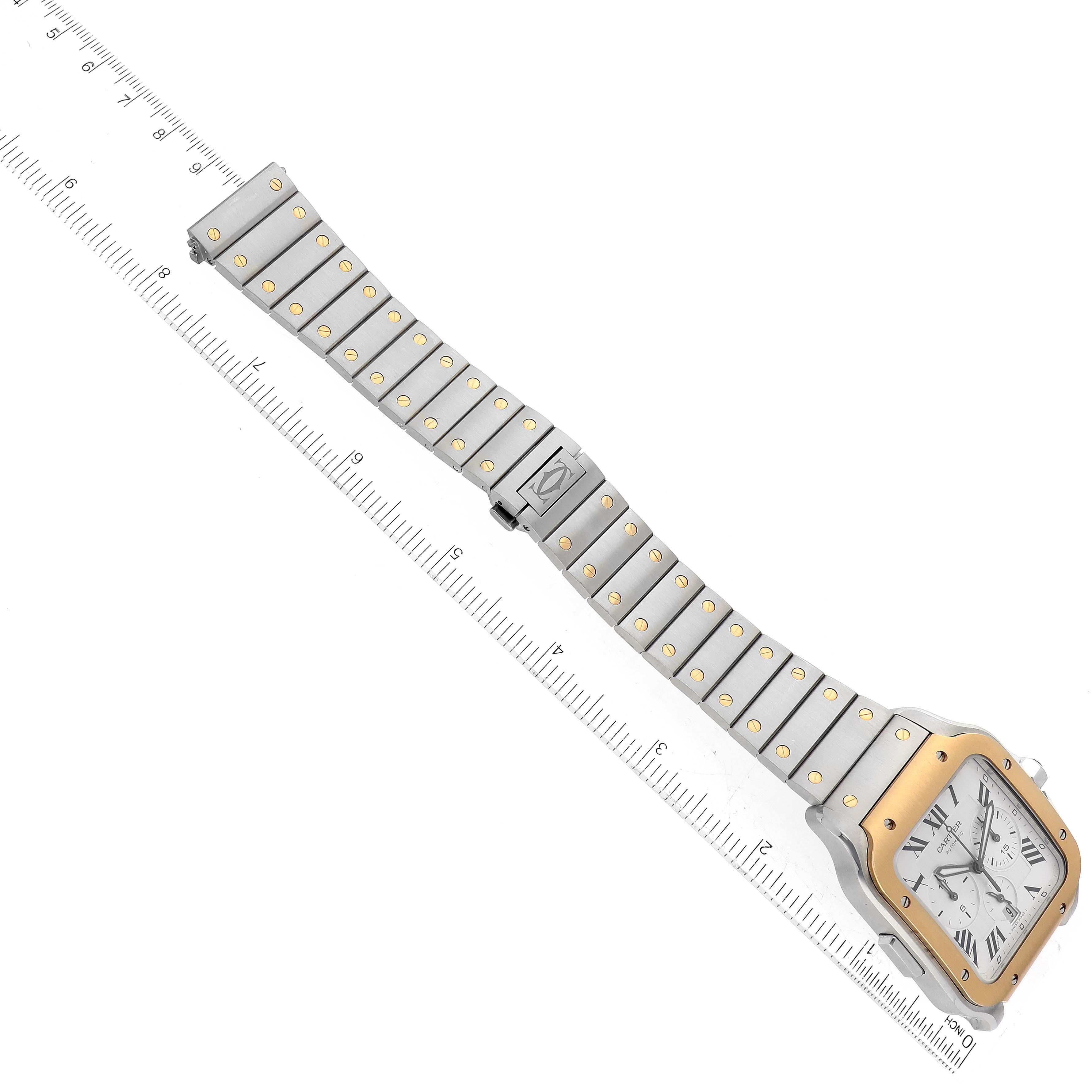 Cartier Montre Santos XL chronographe en acier et or jaune pour hommes W2SA0008 avec carte de visite 2