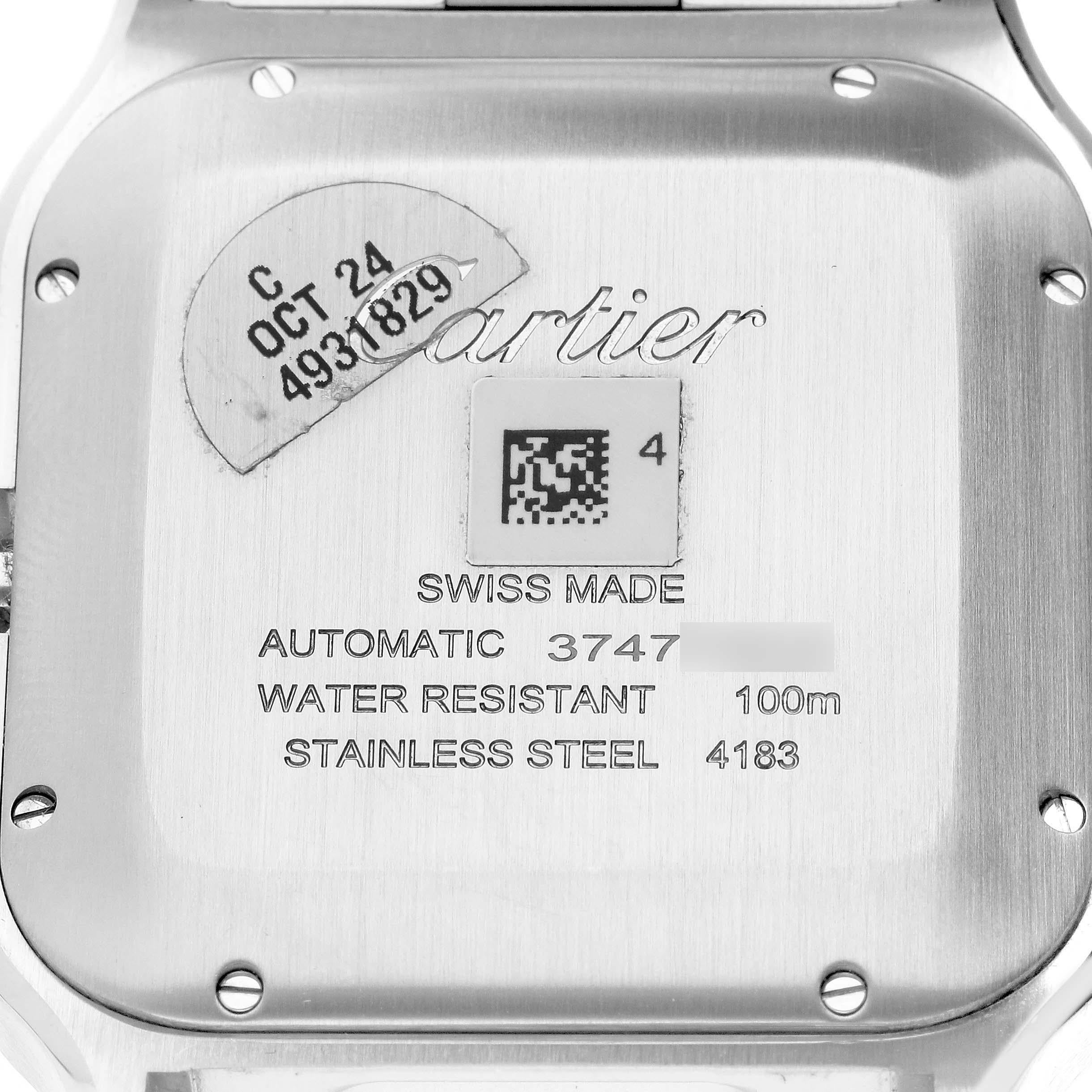 Cartier Santos XL Chronograph Stahl Gelbgold Herrenuhr W2SA0008 Box Kartenetui im Angebot 4