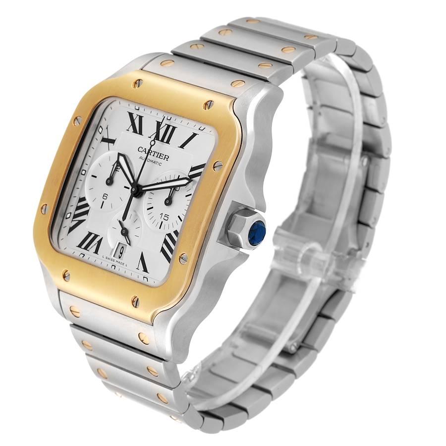 Cartier Santos XL Chronograph Stahl Gelbgold Herrenuhr W2SA0008 Box Papiere im Angebot 1