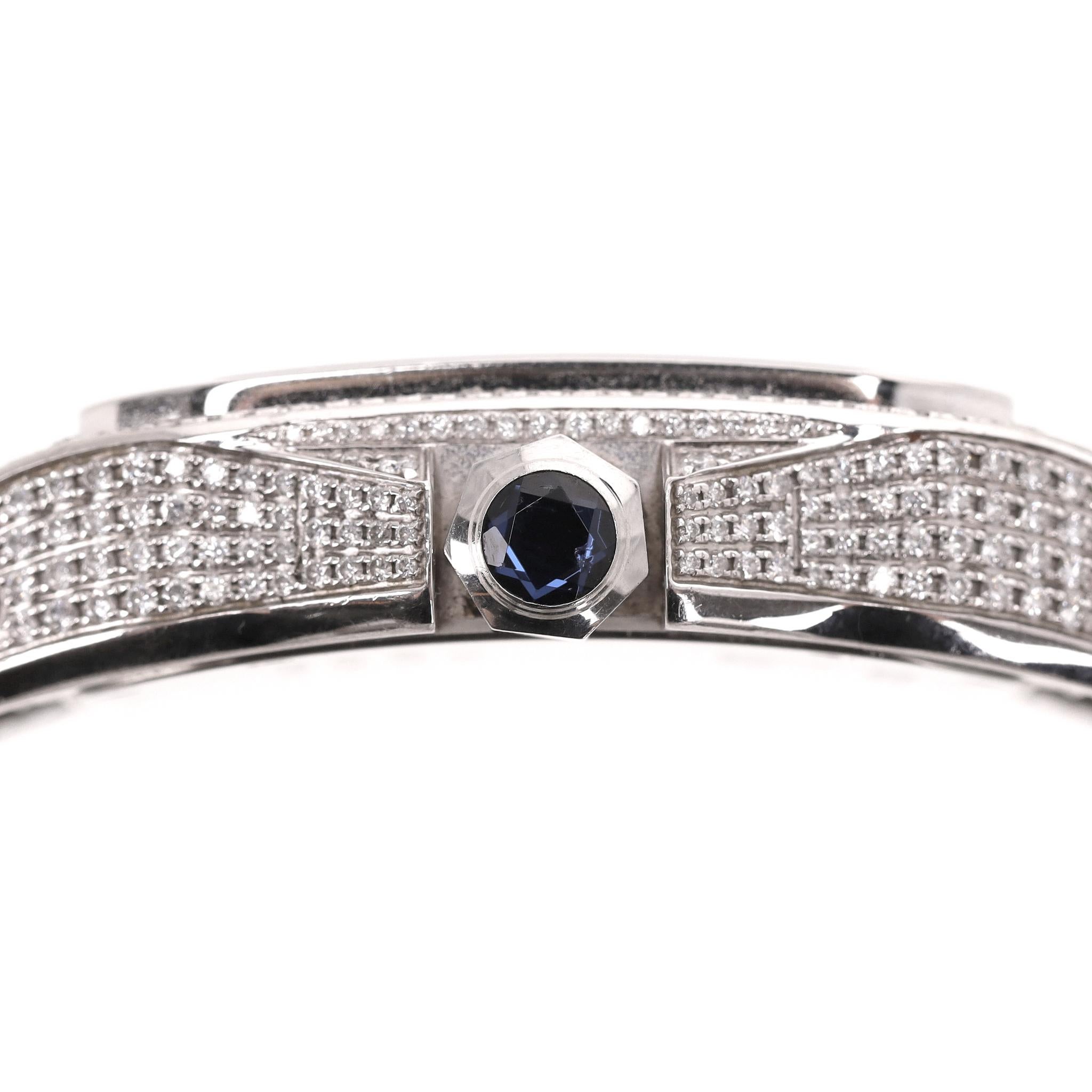Cartier Santos XL Fully Pave Diamond & Stainless Steel Watch With Arab In Excellent Condition For Sale In London, GB