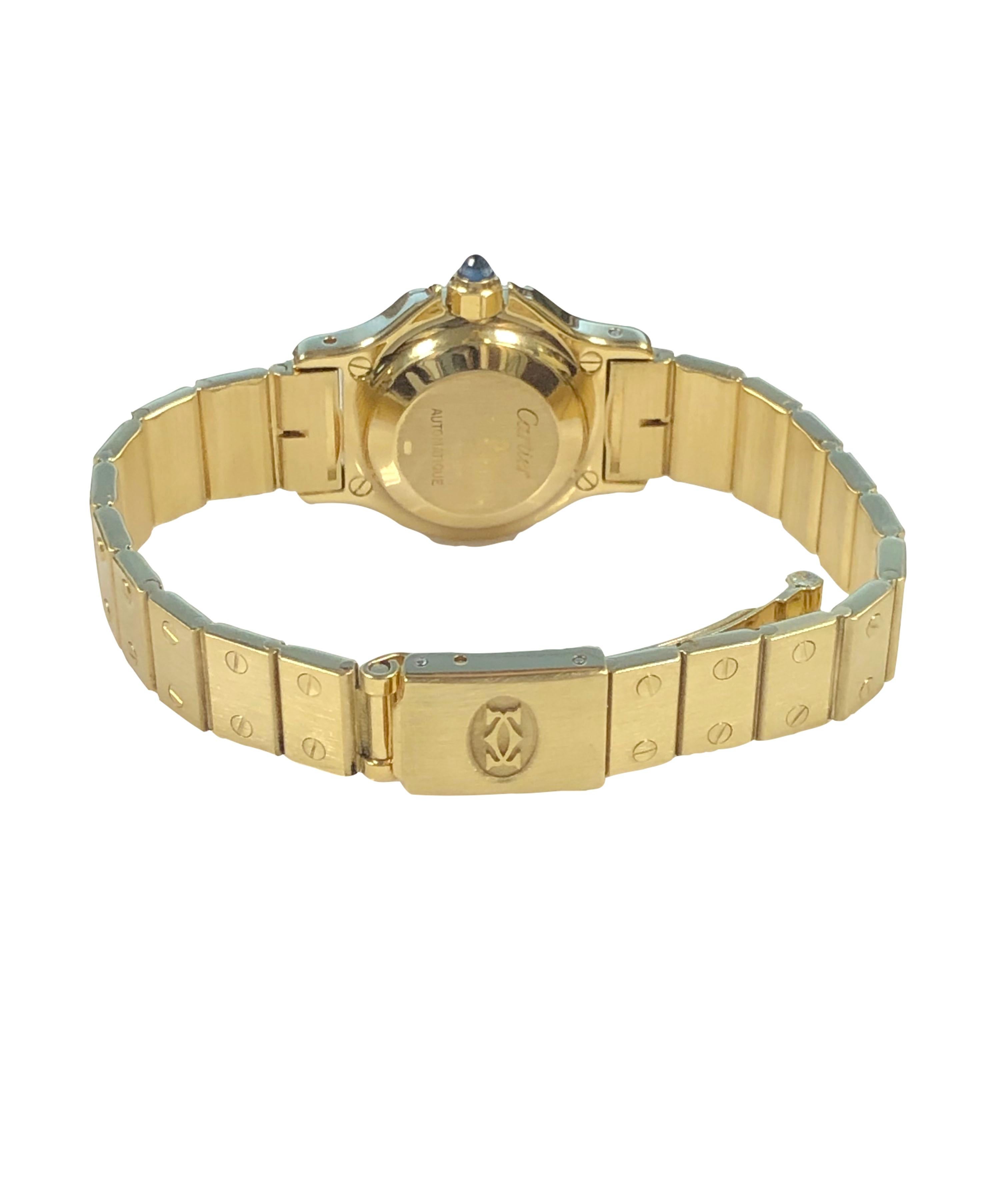 Women's Cartier Santos Yellow Gold Ladies Automatic Wrist Watch