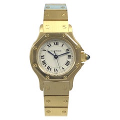 Cartier Santos Yellow Gold Ladies Automatic Wrist Watch