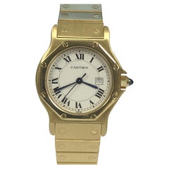 Cartier Santos Oro Giallo Octagon Midsize Orologio da polso automatico