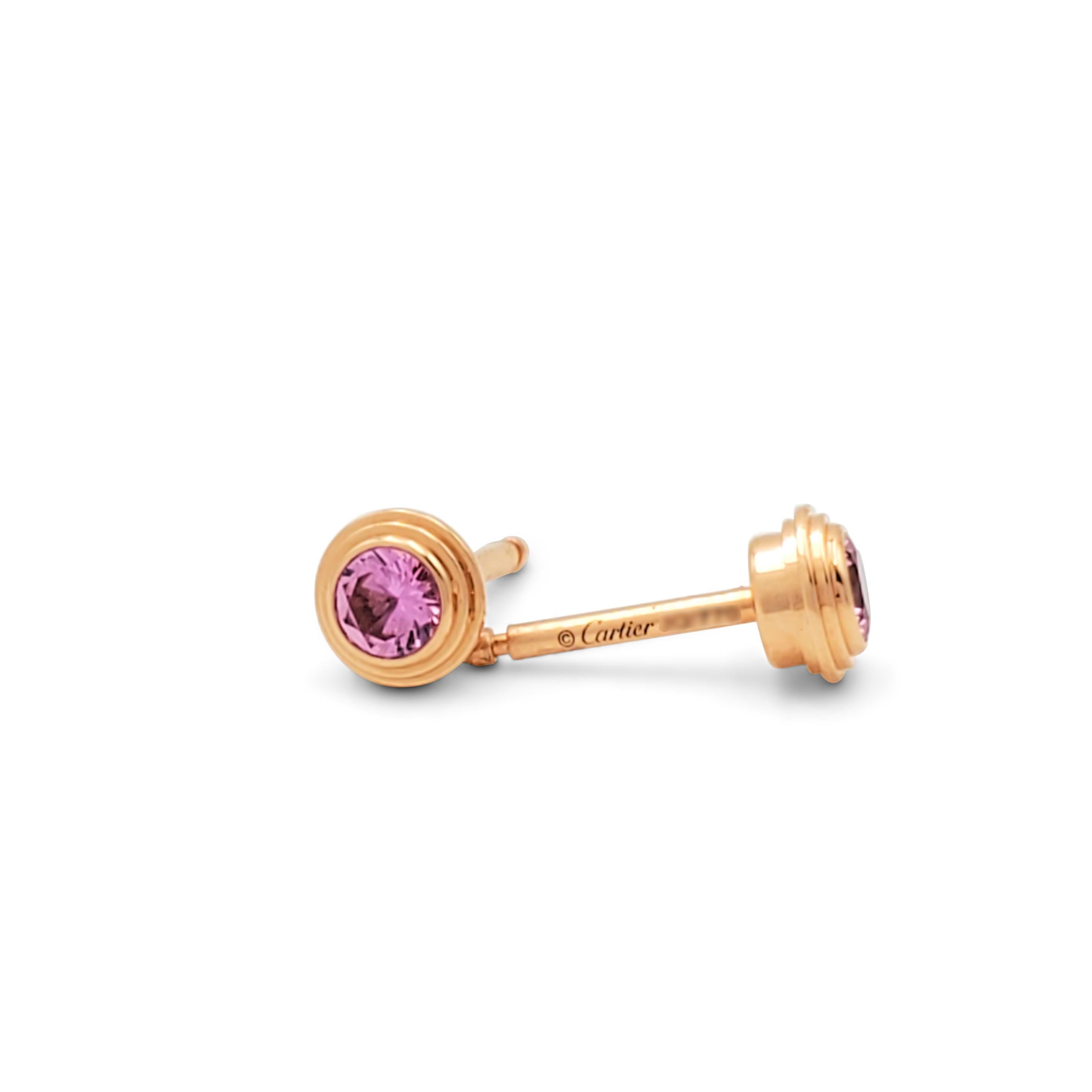 rose gold and pink sapphire earrings cartier