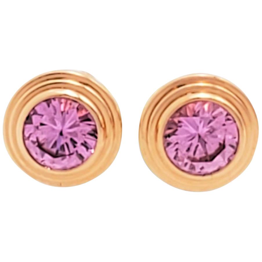 cartier pink sapphire earrings