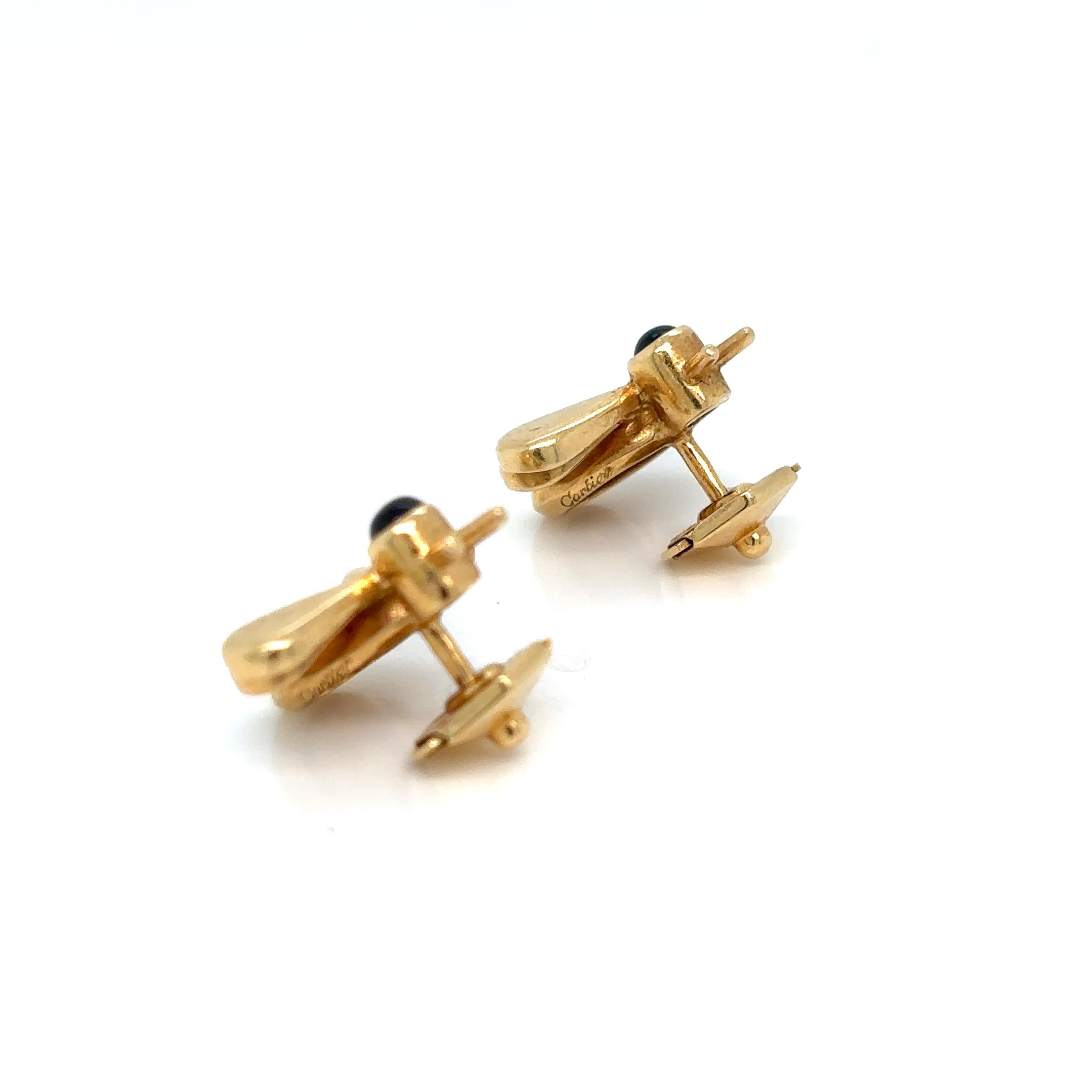 Cartier Sapphire & 18k Gold Bumble Bee Earrings Original Box 1