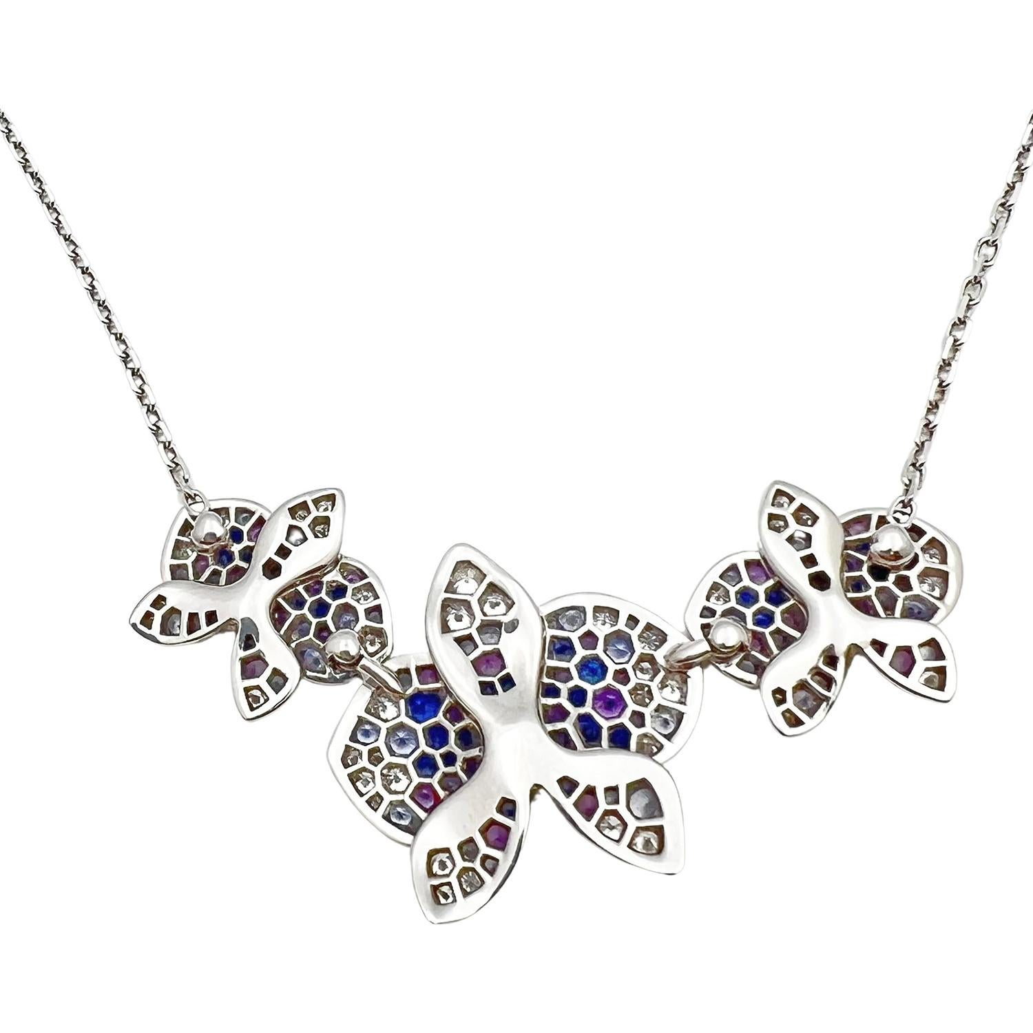 Women's or Men's Cartier Sapphire Amethyst Diamond Caresse d'Orchidées Necklace
