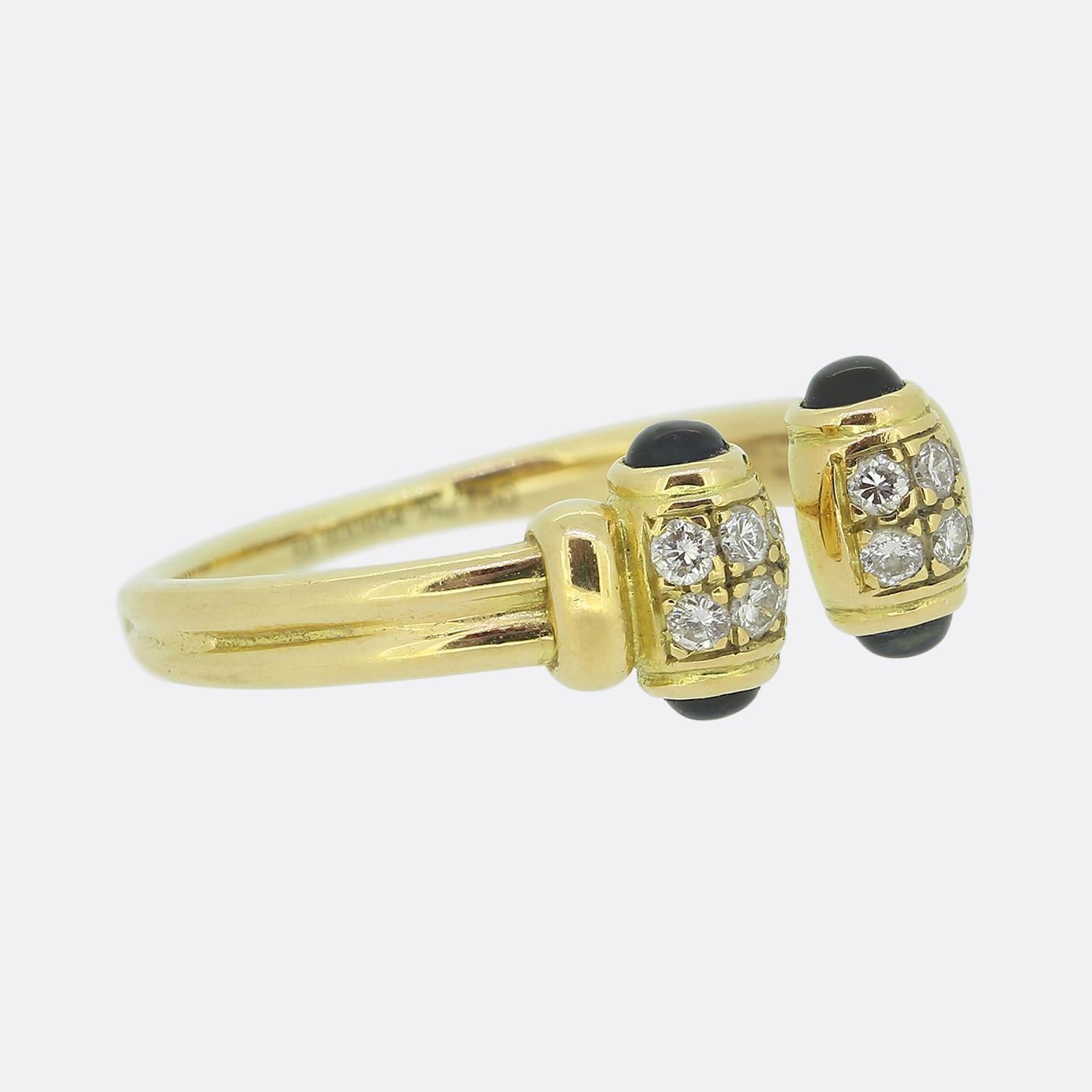 Cartier Offener Ring mit Saphir und Diamant, Größe R (59) (Brillantschliff) im Angebot