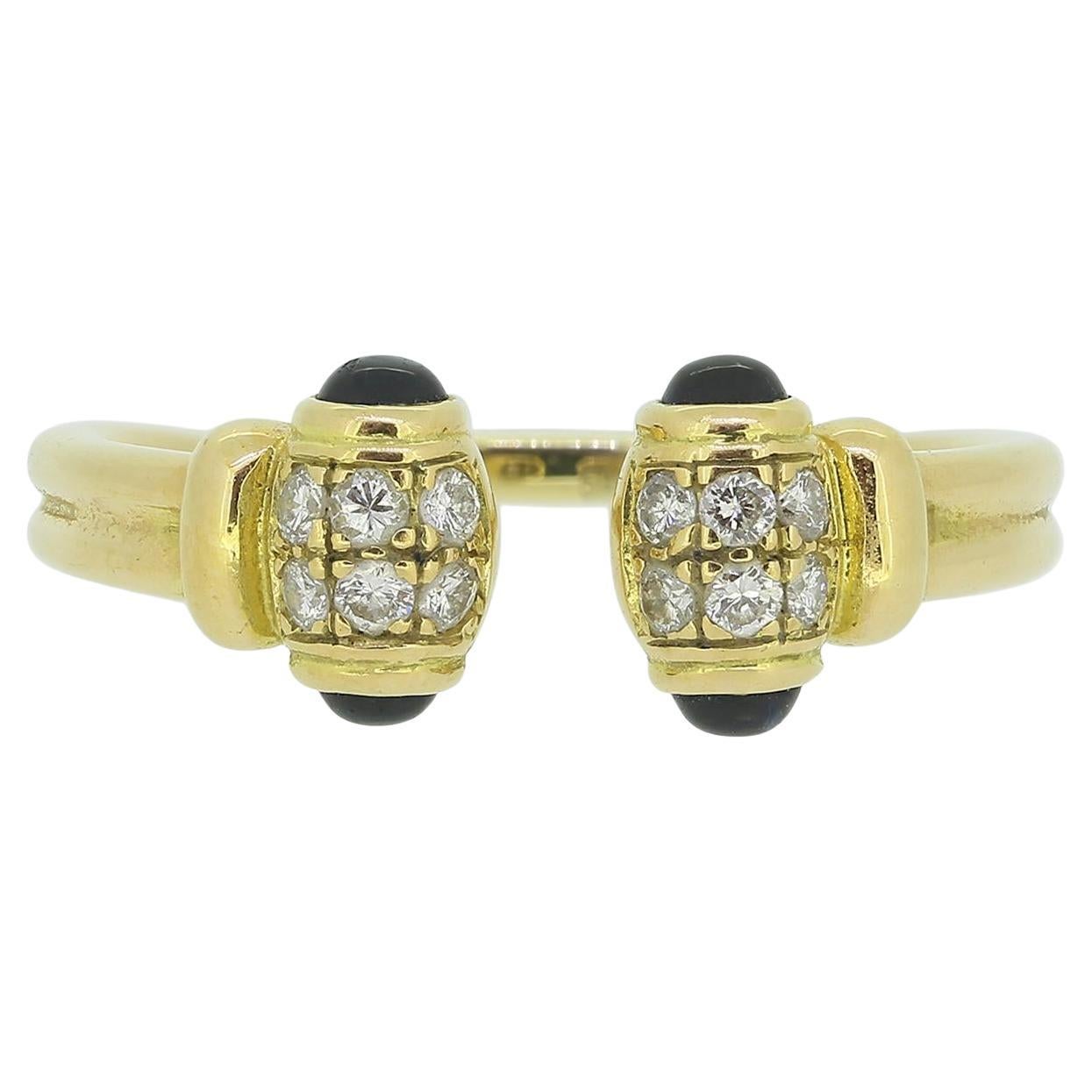 Cartier Offener Ring mit Saphir und Diamant, Größe R (59) im Angebot