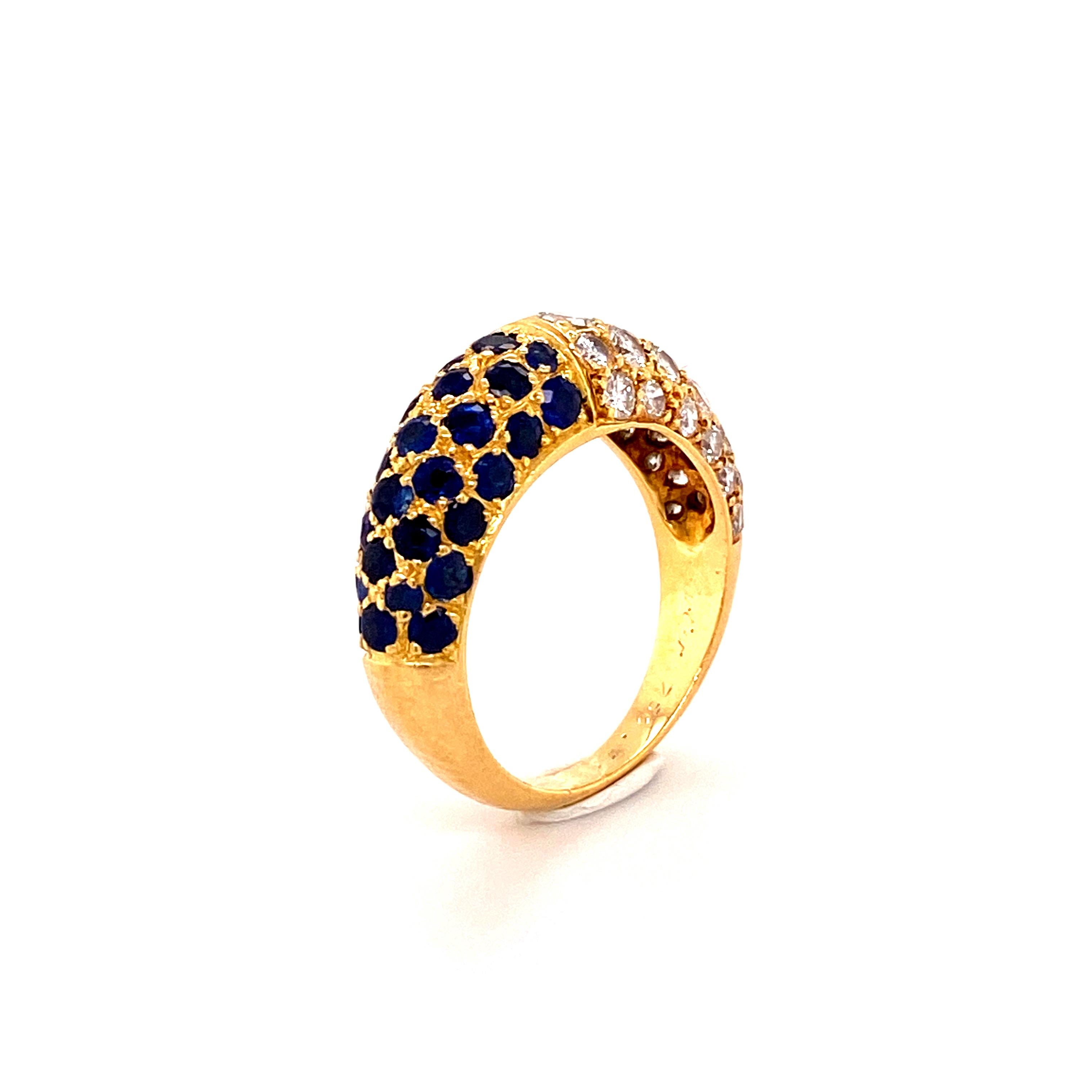 Cartier Sapphire and Diamond Ring in 18 Karat Yellow Gold In Fair Condition In Lucerne, CH