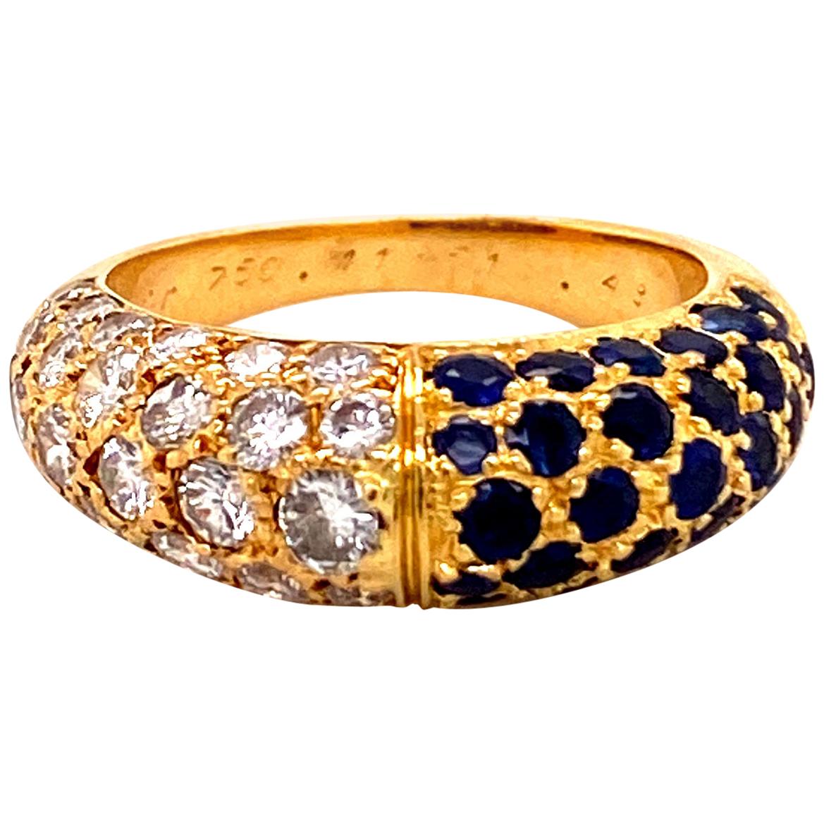 Cartier Sapphire and Diamond Ring in 18 Karat Yellow Gold