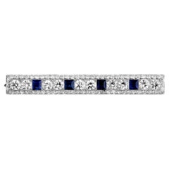 Cartier Sapphire and Diamond Straight Pin in Platinum