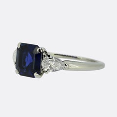 Cartier Sapphire and Diamond Three-Stone Ring