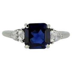 Cartier Sapphire and Diamond Three-Stone Ring