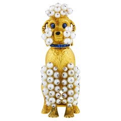 Cartier Sapphire and Pearl Poodle Brooch