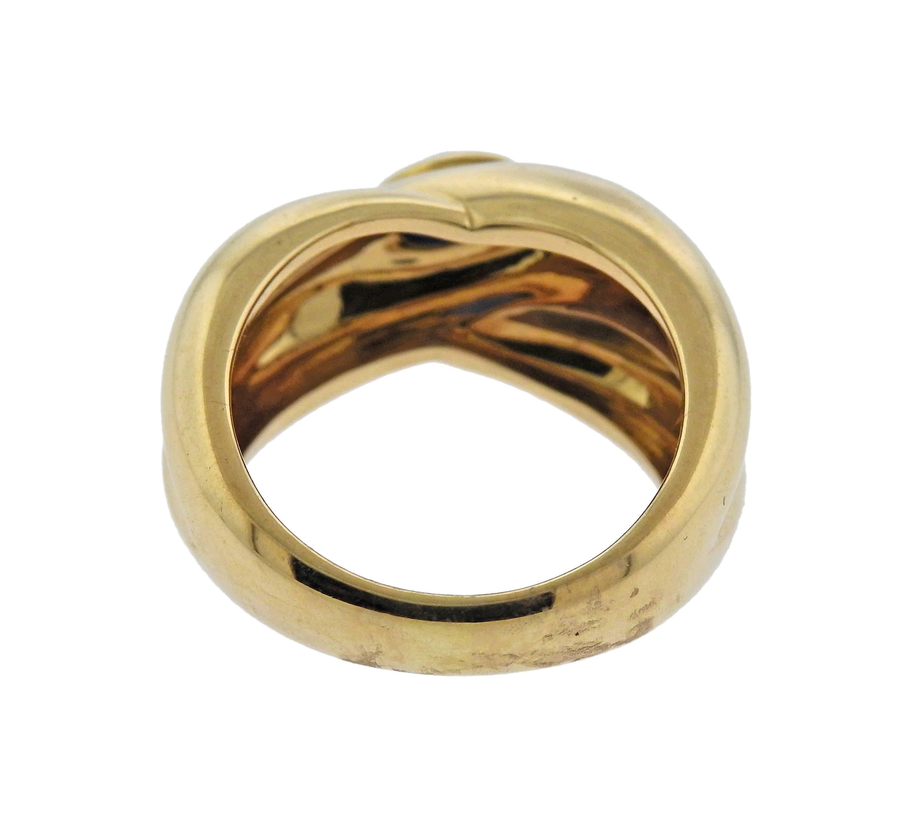 Women's Cartier Sapphire Crossover Gold Ring