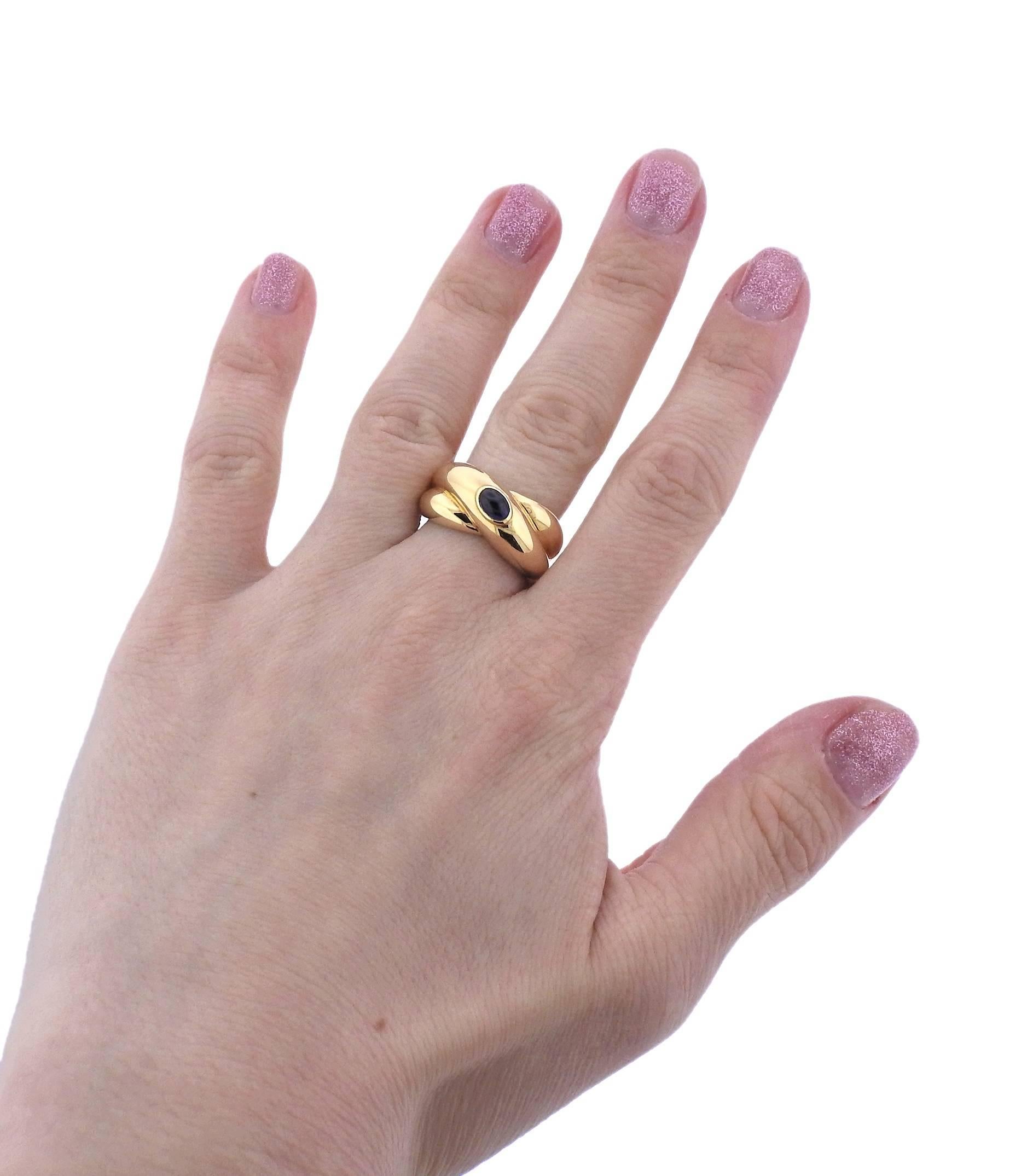 Cartier Sapphire Crossover Gold Ring 1