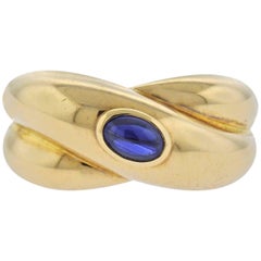 Cartier Sapphire Crossover Gold Ring
