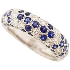 Cartier Sapphire Diamond 18 Karat White Gold Mimi Star Ring
