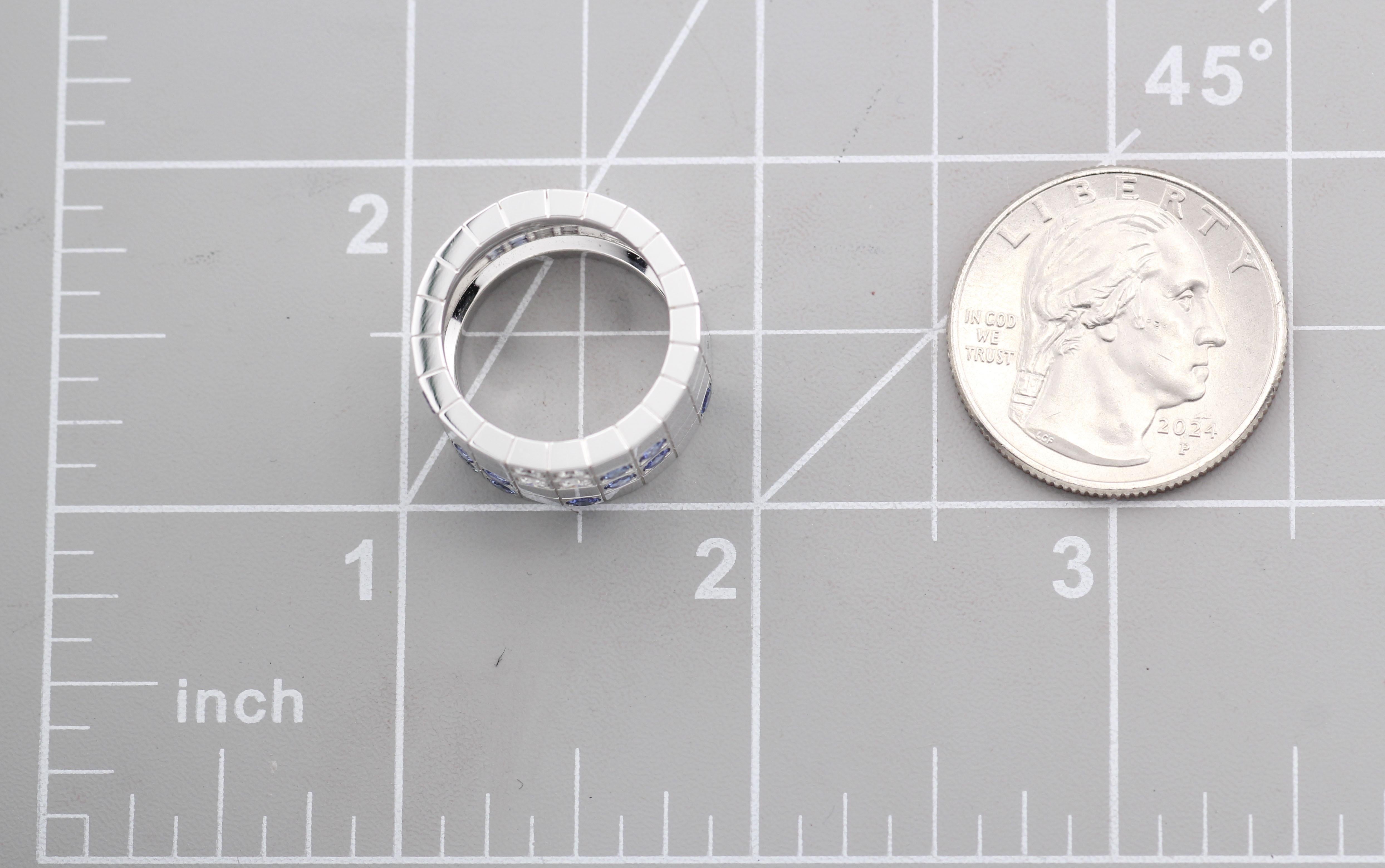 Cartier Zaffiro Diamante Oro Bianco 18k Anello Lanieres Misura 5 49 in vendita 10