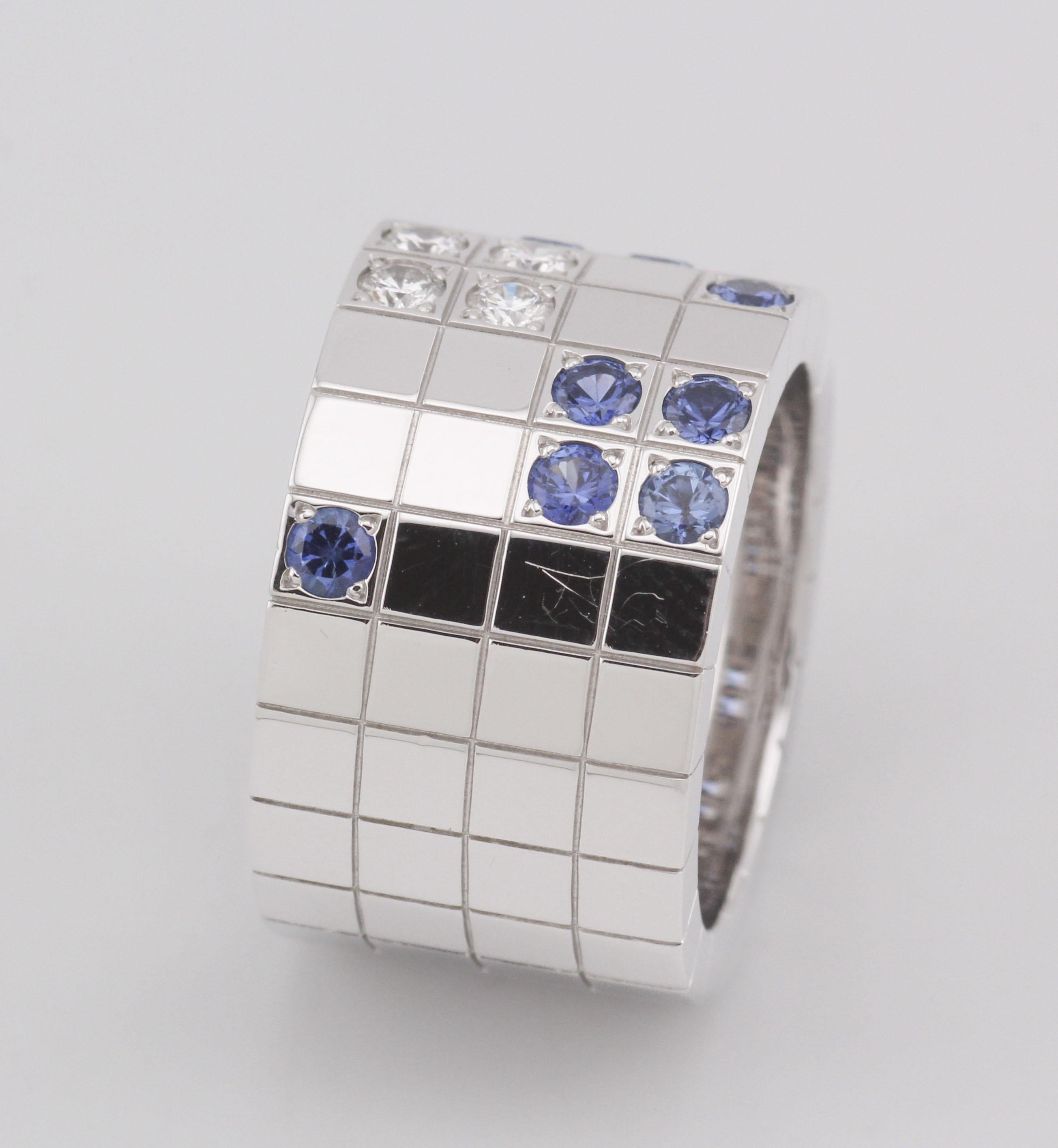 Cartier Zaffiro Diamante Oro Bianco 18k Anello Lanieres Misura 5 49 In condizioni buone in vendita a Simpsonville, SC