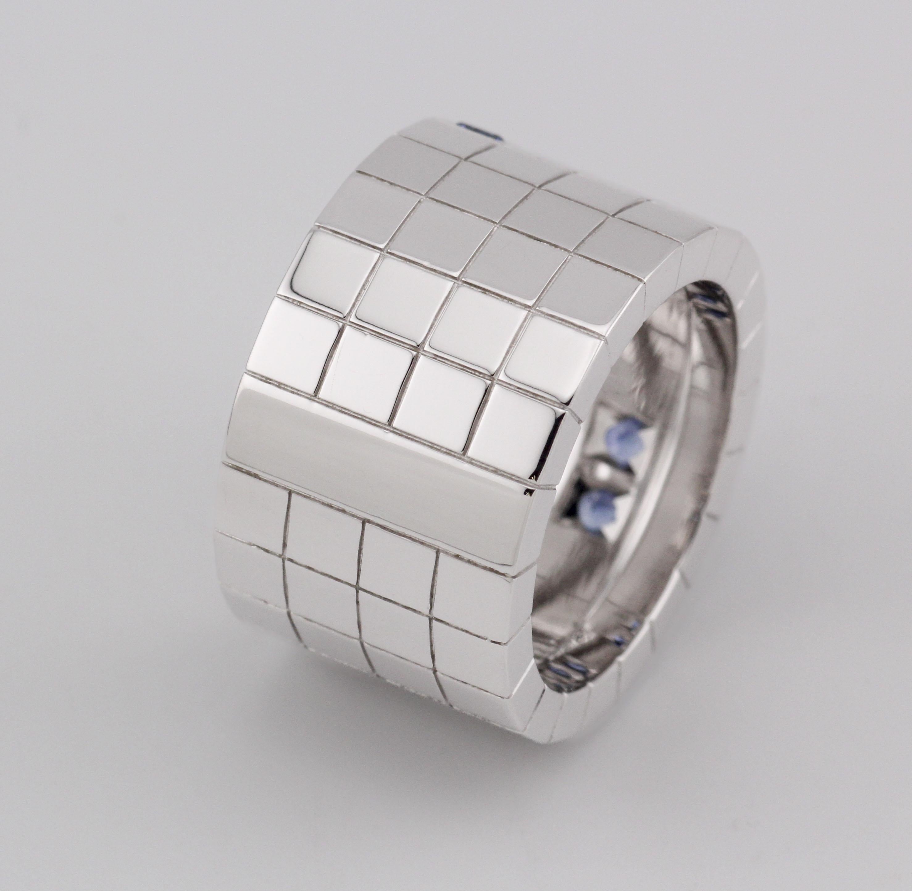 da uomo o donna Cartier Zaffiro Diamante Oro Bianco 18k Anello Lanieres Misura 5 49 in vendita