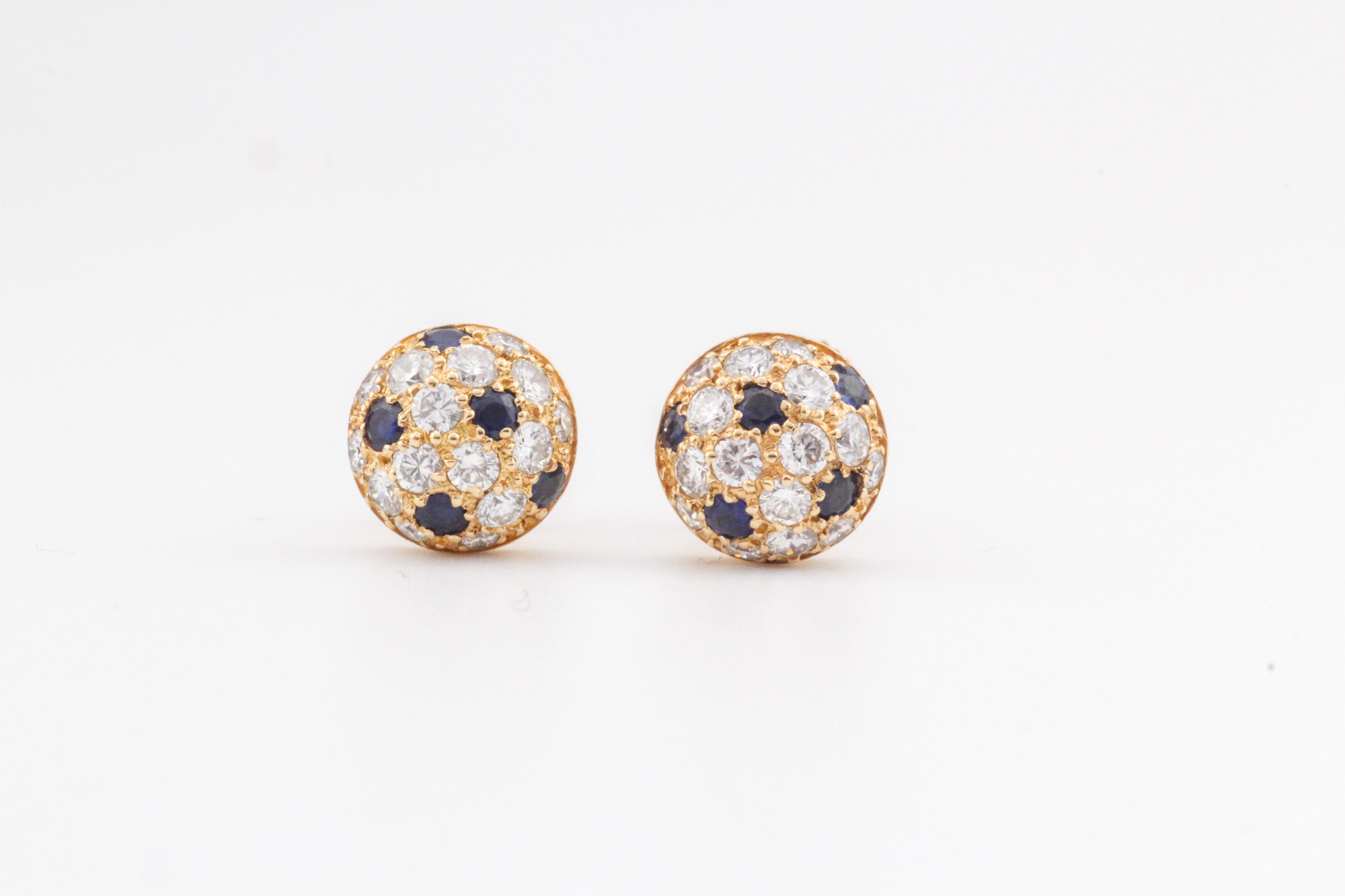 Introducing the Cartier Sapphire Diamond 18K Gold Earrings—a breathtaking testament to the union of nature's finest treasures with Cartier's unparalleled craftsmanship. These exquisite earrings are an embodiment of opulence, sophistication, and the