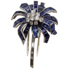 Cartier  Sapphire  Diamond Palm Tree Brooch, circa 1970
