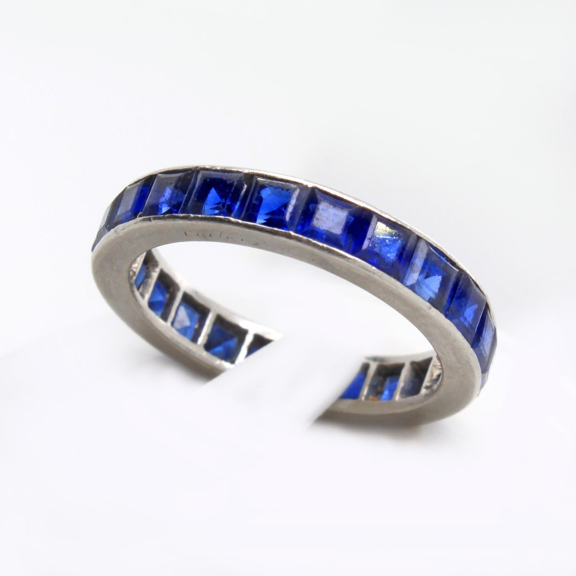 Square Cut Cartier Sapphire Eternity Ring