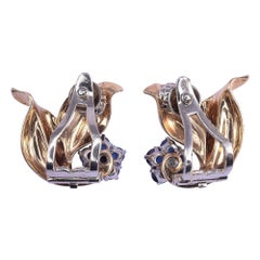 Cartier Sapphire Flower Clip Earrings