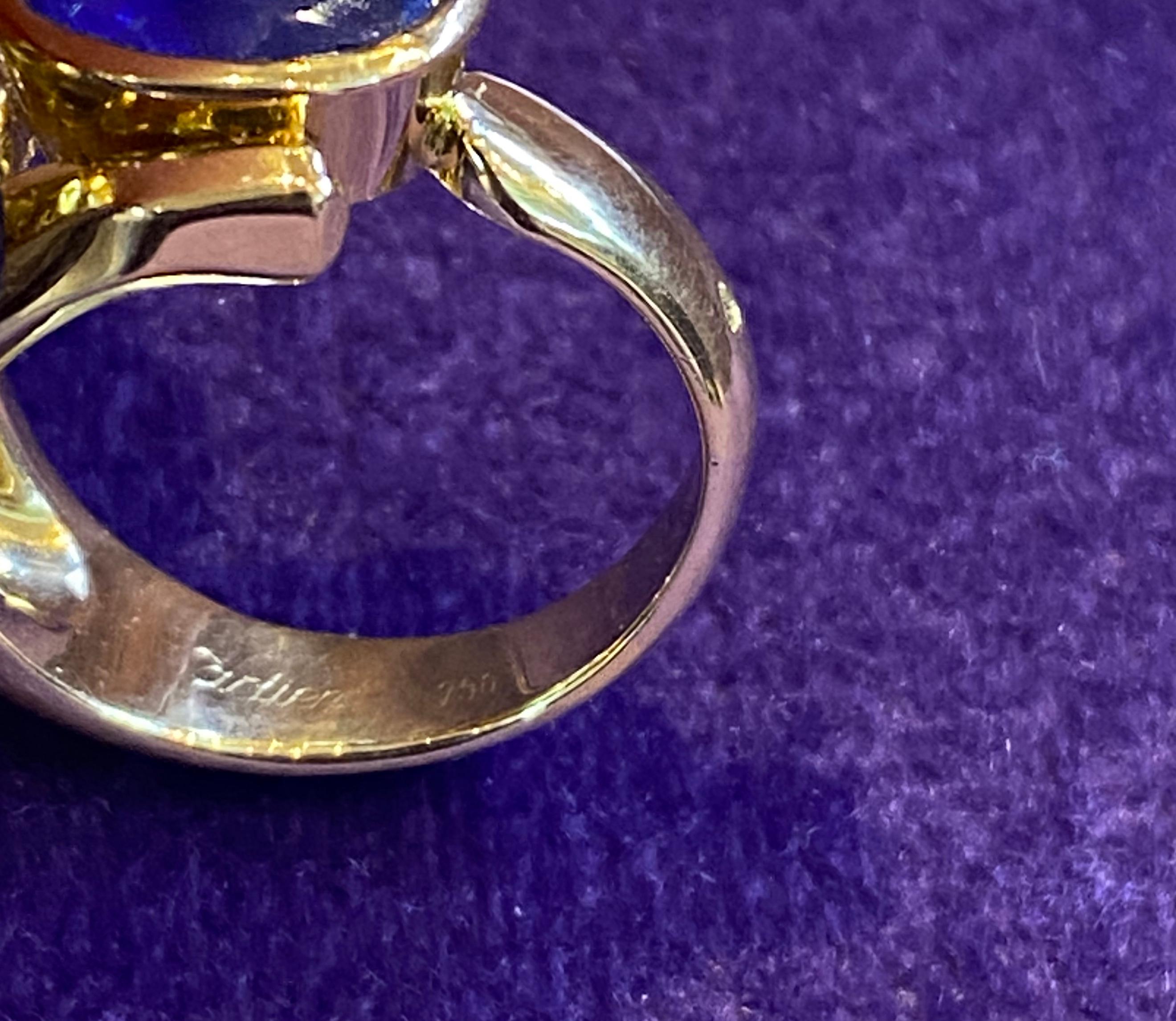 Women's Cartier Sapphire Gold Panthere Ring