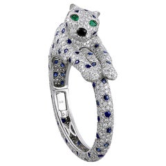 Cartier Sapphire, Onyx and Emerald Panther Bracelet