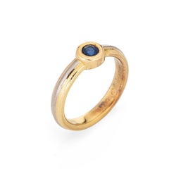 Cartier Sapphire Ring Vintage 1995 Trinity Band 18k Gold Jewelry