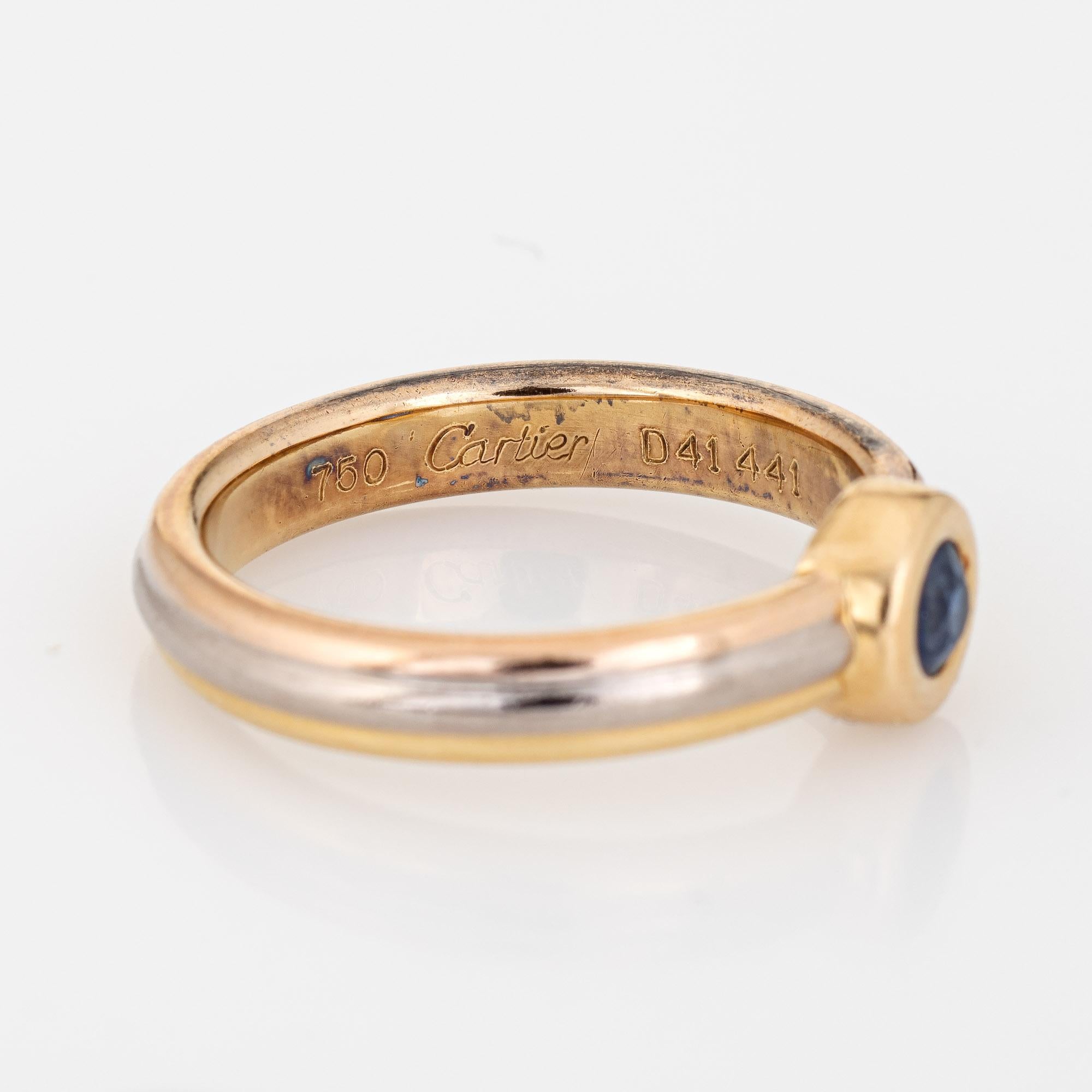 Women's Cartier Sapphire Ring Vintage 1995 Trinity Band 18k Gold Jewelry