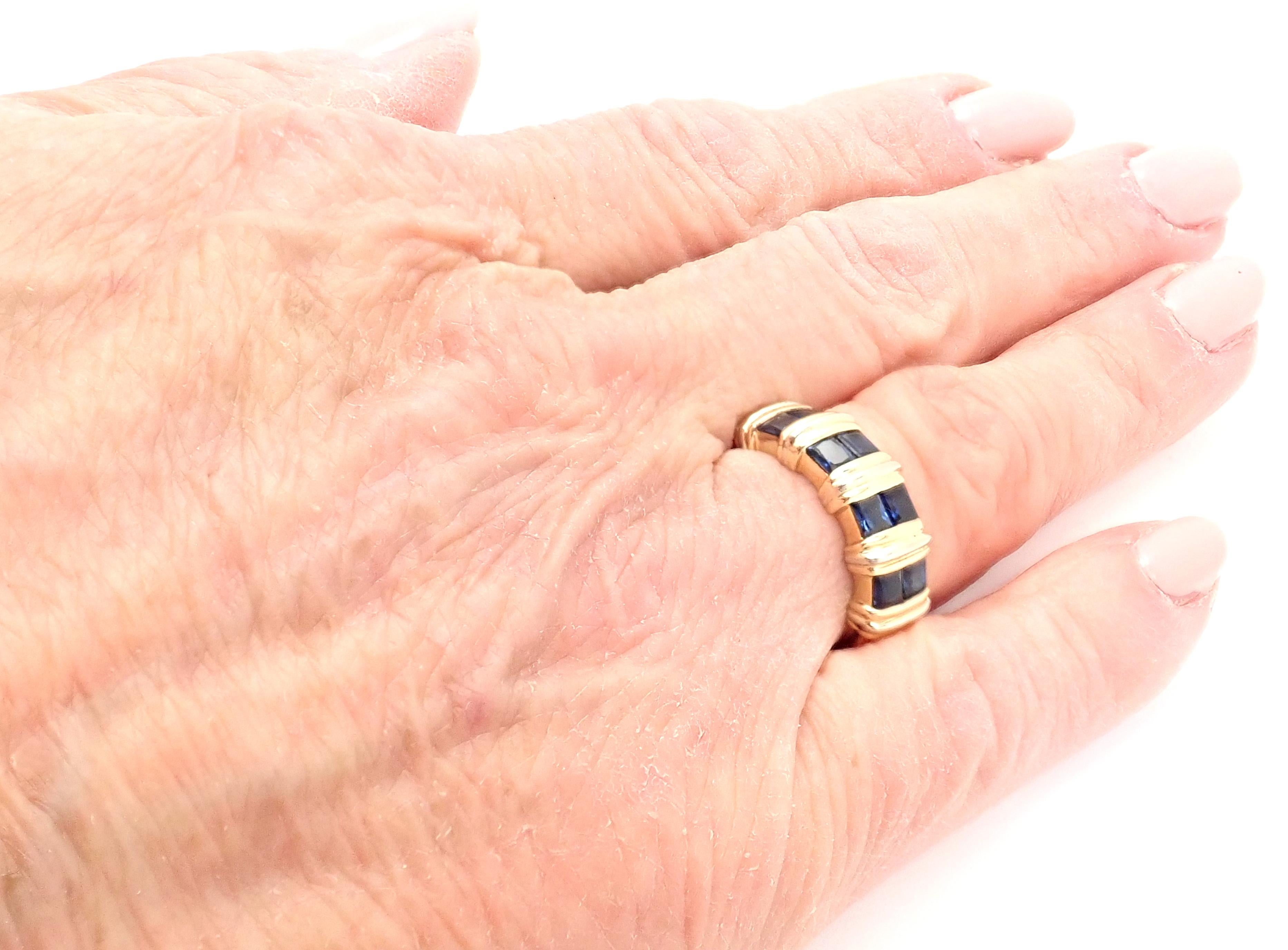 Women's or Men's Cartier Sapphire Yellow Gold Band Ring