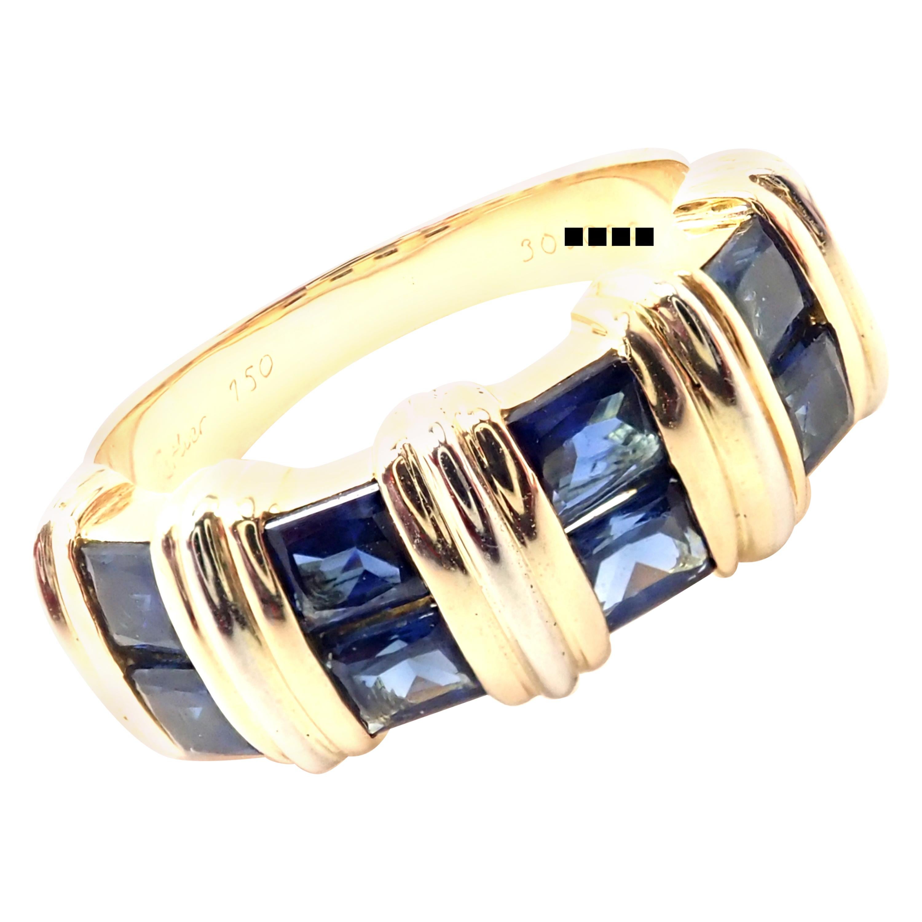 Cartier Sapphire Yellow Gold Band Ring