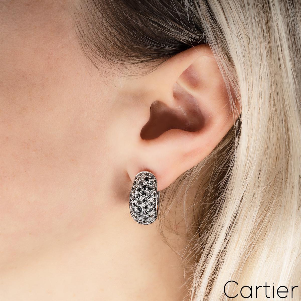 Cartier Sauvage Metissage Bombe-Ohrringe aus Weißgold mit grauenen Diamanten Damen im Angebot