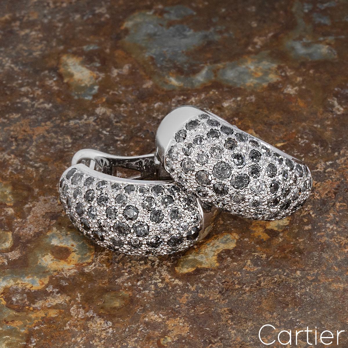 Cartier Sauvage Metissage Bombe-Ohrringe aus Weißgold mit grauenen Diamanten im Angebot 1