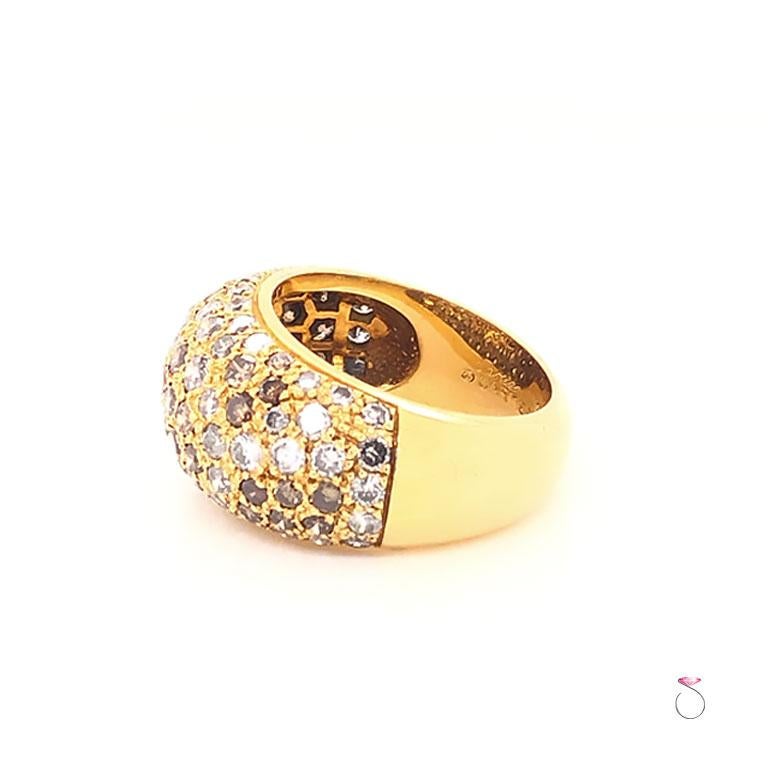 Cartier Sauvage White and Brown Diamond Dome Ring In Good Condition For Sale In Honolulu, HI