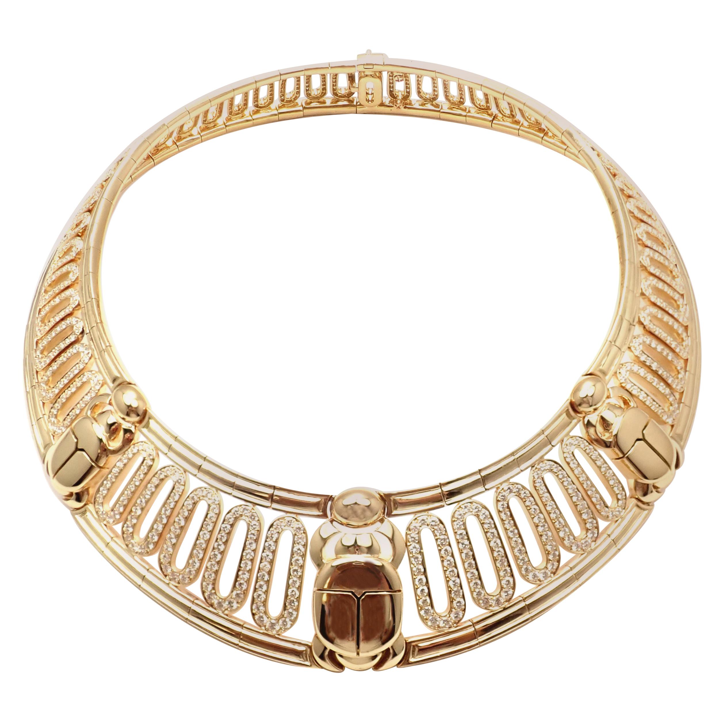 Cartier Scarab 20.72 Carat Diamond Yellow Gold Collar Choker Necklace