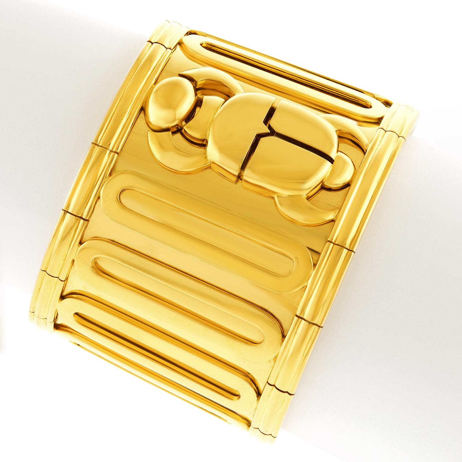 Cartier Scarab Motif Bracelet 18k For Sale 3