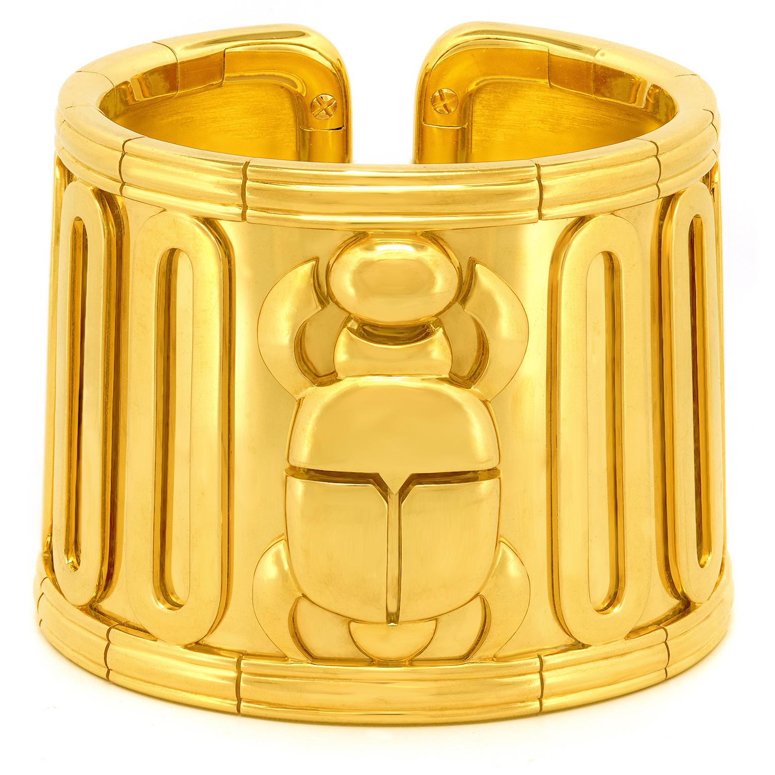 Cartier Scarab Motif Bracelet 18k For Sale 4